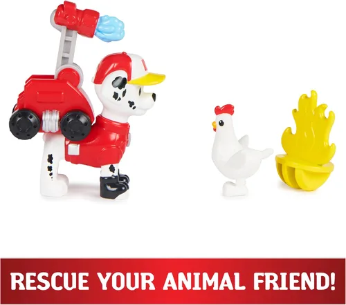Miniatura 4 de Paw Patrol, Big Truck Pups Marshall Figura de Acción con Dron de Rescate con Clip, Vaina del Centro de Comando y Amigo Animal, Juguetes para Niños