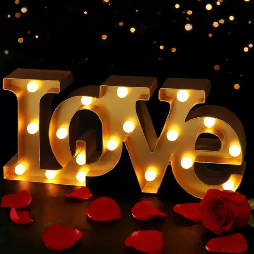Letrero de amor con luz grande, 16 x 7 pulgadas, para boda, carpa, mesa de boda, decoración romántica y artística de pared para sala de estar