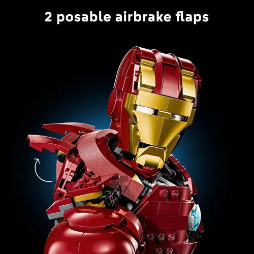 Miniatura 7 de LEGO Marvel Iron Man MK4 Bust - Kit de construcción para adultos, a partir de 18 años, incluye minifigura de Iron Man, modelo coleccionable