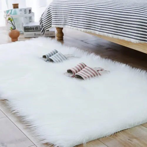 Miniatura 18 de Carvapet - Tapete suave de cuero sintético de oveja, lanudo y lujoso, grande (para decorar habitación), lado de la cama, dormitorio, sala de estar
