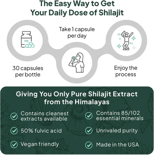Miniatura 5 de Organics Ocean Shilajit Una Por Día para Hombres y Mujeres - Suplemento Natural de Shilajit para Anti-Envejecimiento, Fortaleza Ósea, Apoyo Hormonal