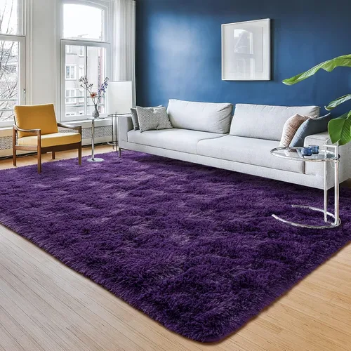 Miniatura 8 de Przemy - Alfombra mullida para dormitorio y sala de estar, alfombra de 4 x 6 pies, beige, alfombra de pelo largo suave y esponjosa, alfombra