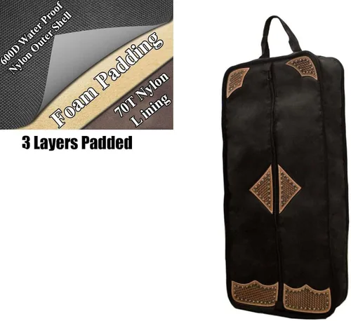 Miniatura 4 de Tahoe Premium Durango Western Halter, bolsa de transporte y almacenamiento - Construcción acolchada impermeable de tres capas con agarre de mano