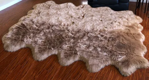 Miniatura 49 de LAMBZY Alfombra sintética de piel de oveja auténtica, con textura inferior gruesa, fuerte, fácil de lavar, resistente a las manchas, perfecta