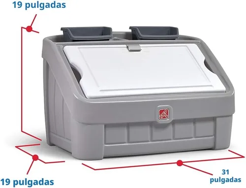 Miniatura 5 de Step2 Caja de juguetes y tapa de arte 2 en 1, contenedor y organizador de juguetes para niños, caballete y cofre en uno, hecho de plástico duradero