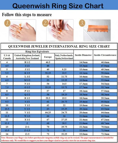 Miniatura 5 de Queenwish - Anillo de compromiso de tungsteno azul para mujer, de 0.079in, pulido único, para boda, ajuste cómodo, joyería simple