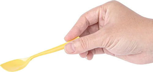 Miniatura 9 de Restaurantware Cucharas de postre de 4.5 x 1 pulgada, 500 cucharas de degustación desechables, asas resistentes, cucharas de plástico amarillo bebé