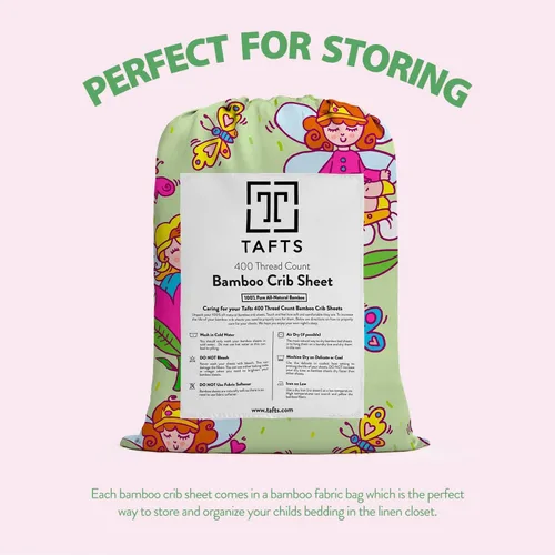 Miniatura 6 de Tafts Sábanas bajeras 100% viscosa para cuna, niñas, niños y unisex, bolsillo profundo de 8 pulgadas, colchón estándar para cuna y niño pequeño