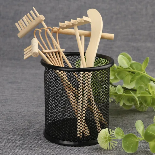 Miniatura 5 de 18 herramientas de jardín Zen de arena, mini juego de rastrillos de jardín zen para serenidad y meditación espiritual, accesorios de jardín zen