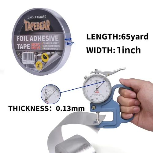 Miniatura 4 de TAPEBEAR Cinta de Protección Térmica de Fibra de Vidrio Aluminizada Cinta Fría 1 pulgada x 65 yardas, Cinta de Barrera Térmica Reflectante