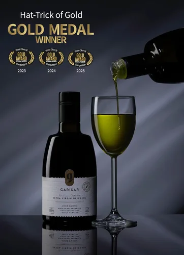 Miniatura 4 de Garisar Aceite de oliva virgen extra premium alto en polifenoles (>600 ppm), baja acidez (máximo 0.2%), ganador de la medalla de oro NYIOOC 2025