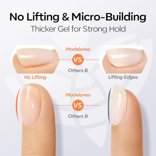 Miniatura 4 de modelones Juego de esmalte de uñas de gel, 0.5 onzas líquidas, base sedosa mejorada y capa superior extra brillante, transparente, no se limpia
