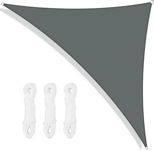 Miniatura 15 de Neween Toldo tipo vela triangular de 6 pies 7 pulgadas x 6 pies 7 pulgadas x 6 pies 7 pulgadas, impermeable, para patio, terraza, pérgola, para Gris