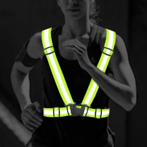 Miniatura 8 de DRESBE Chaleco reflectante unisex con banda de seguridad láser ajustable para correr por la noche, ciclismo, trotar, caminar