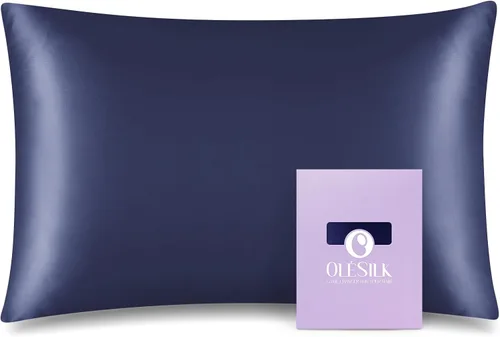 Miniatura 7 de Olesilk - Funda de almohada 100% seda con cremallera oculta para la belleza del cabello y la piel, ambos lados, 19 milímetros (0.74 pulgadas), Azul
