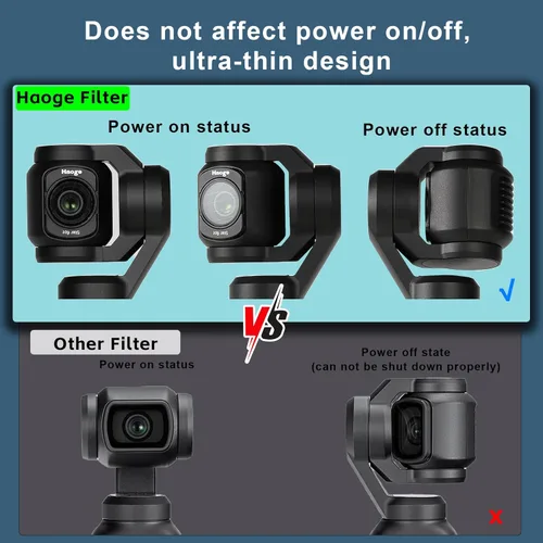Miniatura 5 de Haoge Pocket 4 Filtro magnético de niebla negra 1/4 Filtro de efecto para DJI Osmo Pocket 3 4 Accesorios de cámara Combo Creator, lente ligera