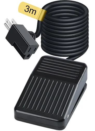 Miniatura 10 de Interruptor de pie de extensión de encendido/apagado de 1.8m/6 pies, interruptor en el medio del cable, enchufe polarizado de 2 puntas y enchufe
