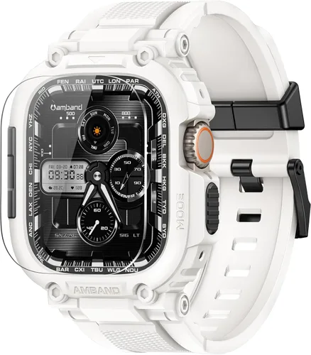 Miniatura 12 de amBand Bands - Funda protectora de pantalla compatible con Apple Watch Ultra 3/2/1 de 1.732 pulgadas, correa resistente M1 Sport Series y película