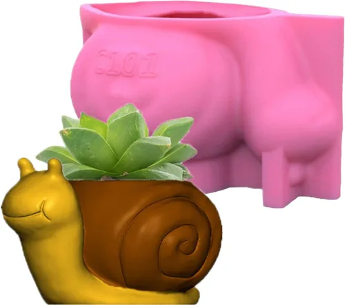 Miniatura 7 de Molde de silicona para macetas, moldes de silicona en forma de animal 3D para hormigón, cemento, yeso, arcilla polimérica, fundición de resina