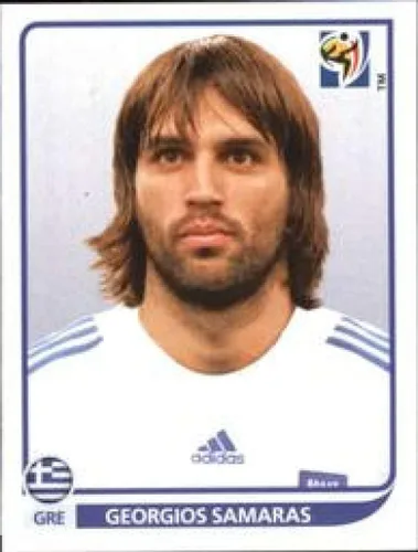 2010 Panini FIFA World Cup Stickers #180 Georgios Samaras Greece Official Soccer Album Sticker (2 inch X 1.5 Inch) in Raw Condition (NM or Better)