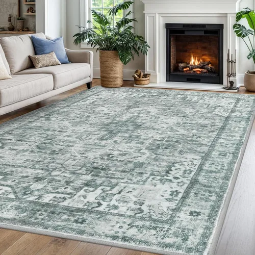 Miniatura 37 de SIILOOM Alfombra lavable de 2 x 3 pies, alfombra suave color taupe ceniza para entrada, tapete antideslizante para puerta de interior, tapete