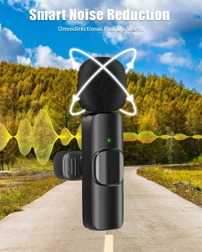 Miniatura 3 de Micrófonos Lavalier inalámbricos compatibles con iPhone, teléfono Android, computadora, mini micrófono inalámbrico profesional para grabación