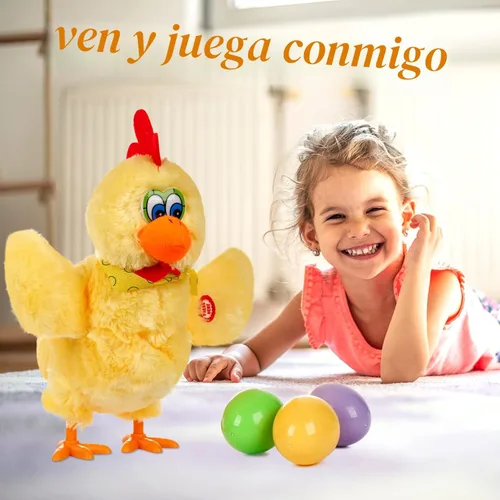 Miniatura 6 de SOMOYA Pollo Poner Huevo Juguetes Animal Juguete Eléctrico Peluche Loco Juguete Bailando con Sonido Música Juguetes de Pascua Amarillo