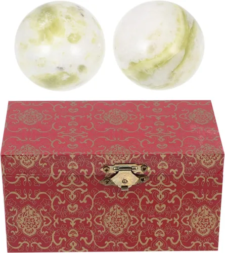 Miniatura 8 de Healifty 2pc Jade Fitness Masaje Pelota para Terapia de Mano de Ancianos Bola de Ejercicio Punto de Presión Balonmano Grano Aleatorio 2pcs Random