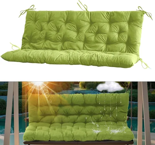 Miniatura 52 de Cojín para columpio de 2-3 plazas, cojines para exteriores con respaldo grueso de 4 pulgadas, almohadilla antidecoloración impermeable para jardín