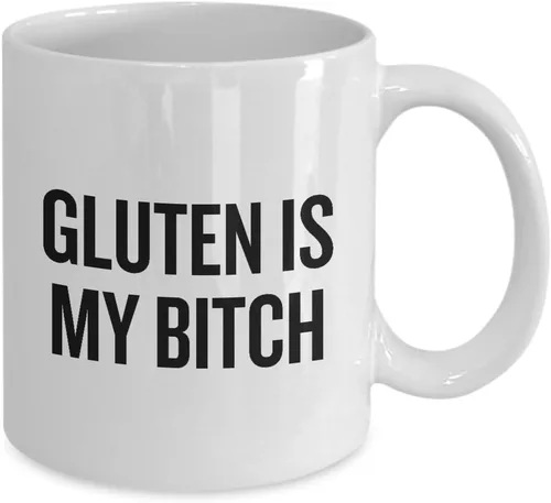 Miniatura 2 de realpeoplegoods Taza divertida sin gluten, regalo de dieta sin gluten, gluten es mi perra, conciencia celíaca, taza de gluten