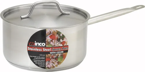 Miniatura 2 de Winco Cacerola de acero inoxidable resistente con tapa, 2 cuartos