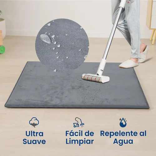 Miniatura 8 de Huloo Sleep Tapete de juego para bebé para suelo, espuma elástica de 1.3 pulgadas de grosor, tapete de corral de 50 x 50 pulgadas para tiempo boca