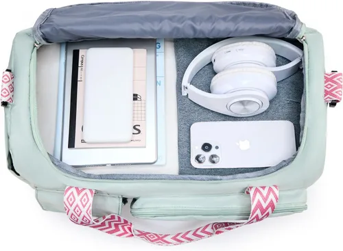 Miniatura 65 de Pequeña bolsa de gimnasio para mujer, bolsa de viaje con compartimento para zapatos