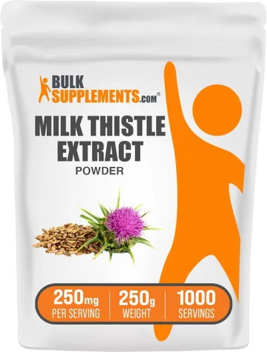 BulkSupplements. com Polvo de extracto de cardo mariano, suplemento de hierbas, suplemento de cardo mariano, sin gluten, 250 mg por porción, 250 g