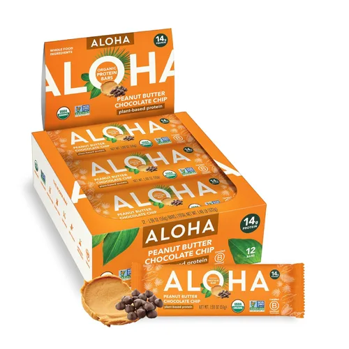 Miniatura 19 de ALOHA Barras de proteínas orgánicas a base de plantas, almendras y chocolate de coco, 12 unidades, barras de 1.98 onzas, veganas, bajas en azúcar