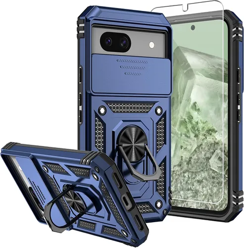 Miniatura 16 de Funda para Pixel 7a, con protectores de pantalla y funda para cámara, [grado militar] de 16 pies. Funda protectora probada contra caídas con soporte
