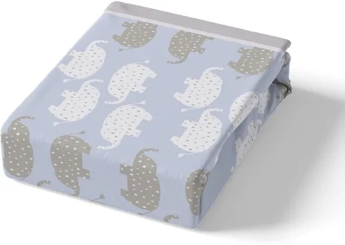 Miniatura 5 de Castle Fairy Kawaii - Sábana bajera ajustable tamaño individual, diseño de elefante blanco y gris, suave y lujoso, juego de sábanas de dibujos