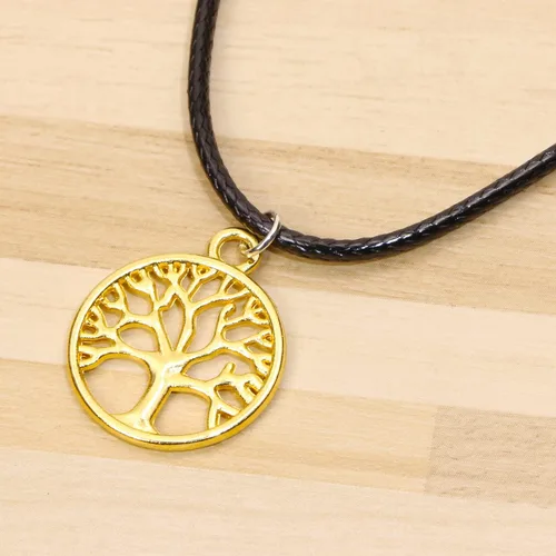 Miniatura 4 de Shapenty Dijes redondos de metal para el árbol de la vida, cuentas a granel, accesorios para hacer manualidades, pulseras, collares, aretes, Dorado