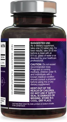 Miniatura 8 de Suplementos de zinc de 40 mg – Apoyo inmunológico de alta potencia y suplemento antioxidante – El mejor suplemento de zinc para la salud de la piel