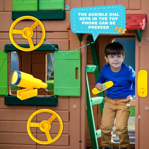 Miniatura 5 de Accesorios para el patio de recreo Swingset Volante de plástico Telescopio Teléfono Swingset Teléfono Juguete para Niños Patio al aire libre Patio