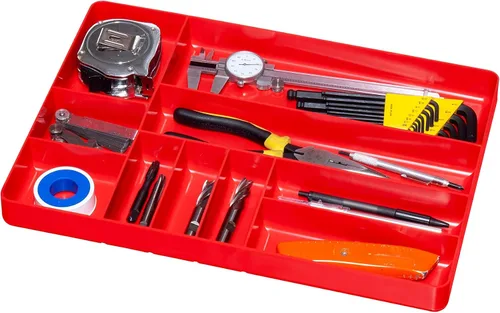 Miniatura 7 de Ernst MFG Organizador de cajones de 10 compartimentos: bandeja apilable resistente para organización de herramientas automotrices, caja de Negro