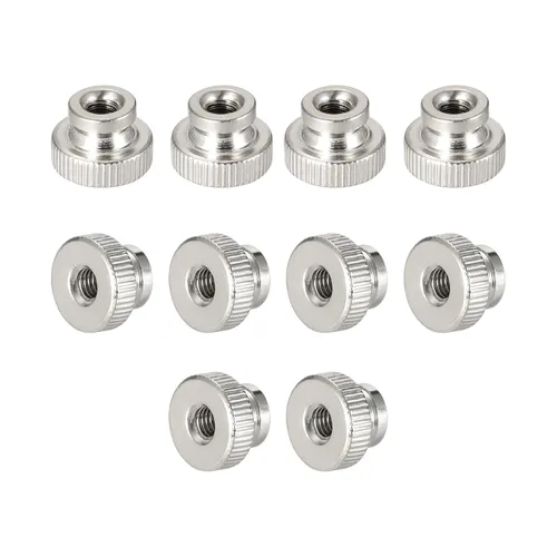Miniatura 7 de uxcell Tuercas moleteadas, 10 piezas de perillas redondas de hierro M4x0.0.276 in para piezas de impresora 3D, tono plateado
