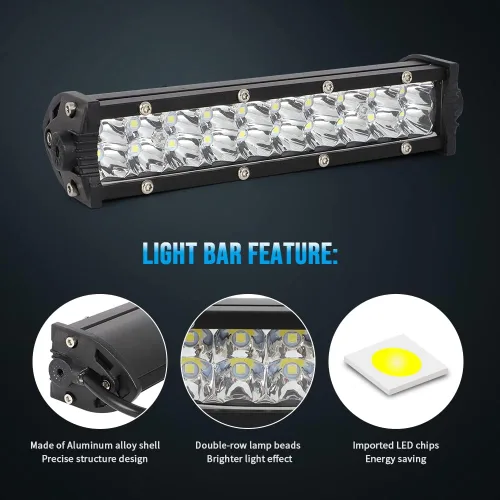 Miniatura 2 de Kit de barra de luz para motocicleta, kit universal de barra de luz de motocross de 60 W con soportes de montaje e interruptor para CRF250F CRF110