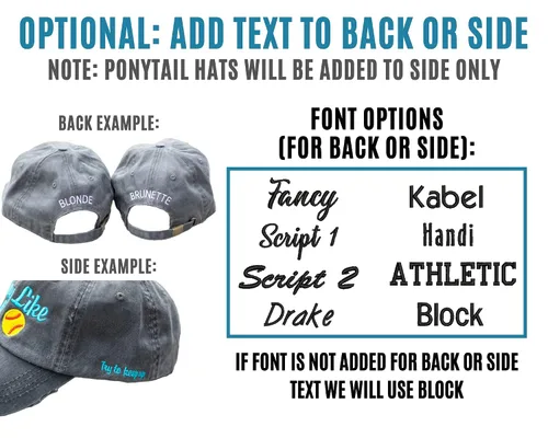 Miniatura 5 de Baseball Heart Hat w/Custom Name and/or Number Distressed Baseball Cap or Ponytail Hat Personalized Embroidered Baseball and Softball Mom Hat