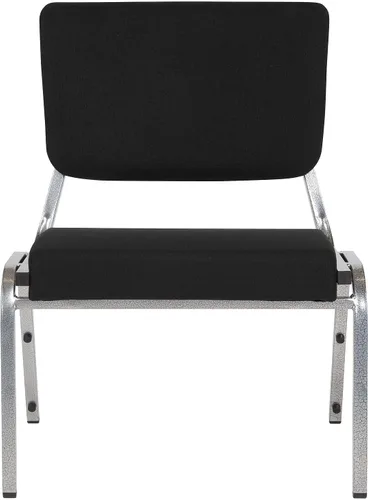 Miniatura 6 de Flash Furniture HERCULES Series Silla de recepción médica bariátrica de tela antimicrobiana negra de 1000 libras con respaldo de 3/4 paneles