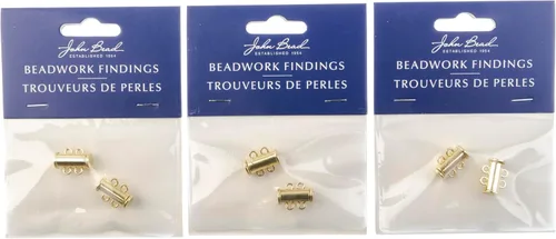 Miniatura 3 de John Bead Beadwork Findings - Colgante dorado (3 unidades)