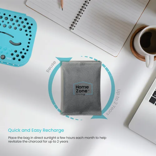 Miniatura 4 de Home Zone Living CleanAura - Kit de filtro desodorizante con bolsa de filtro de carbón y adhesivo magnético, ayuda a eliminar el olor en casa