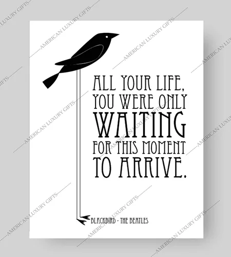 Miniatura 6 de AMERICAN LUXURY GIFTS Blackbird Song Lyric - Póster clásico clásico de rock para el hogar, dormitorio, estudio o cueva de hombre, impresión