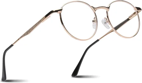 Miniatura 11 de 2SeeLife Gafas de lectura redondas con borde de alambre de metal para hombres y mujeres, ajuste medio y ancho, duraderos, bisagras de resorte, Negro