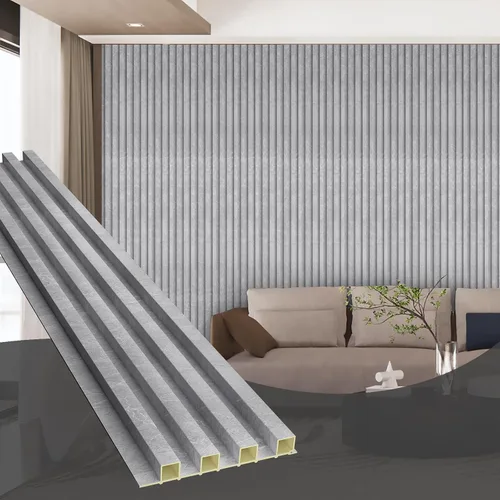 Miniatura 27 de OUZUGIE WPC Paneles de Pared de Rejilla Acústica, Paquete de 8 Paneles de Pared 3D de 114 x 6 Pulgadas para Decoración de Paredes Interiores, Sala